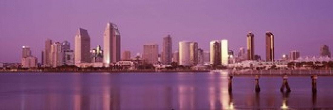 Buildings at the waterfront San Diego California USA 2010 Canvas Art - Panoramic Images (18 x 6)