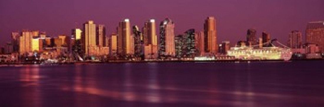 Buildings at the waterfront San Diego California USA 2010 Canvas Art - Panoramic Images (18 x 6)