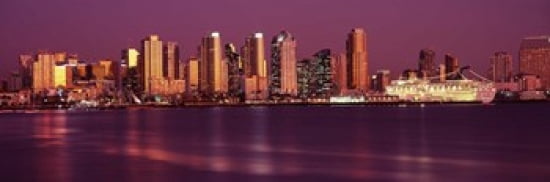 Buildings at the waterfront San Diego California USA 2010 Canvas Art - Panoramic Images (36 x 12)