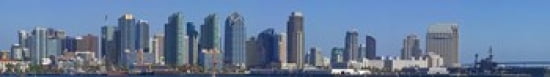 Buildings at the waterfront San Diego California USA 2010 Canvas Art - Panoramic Images (44 x 7)