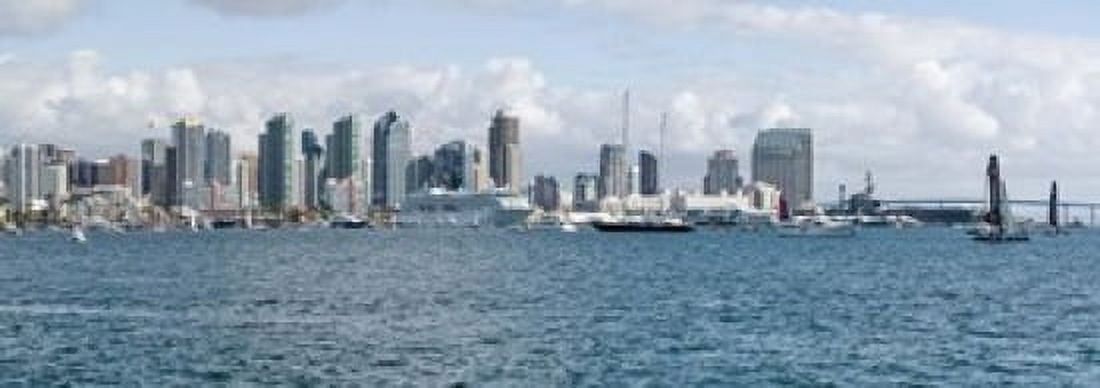 Buildings at the waterfront San Diego California USA Canvas Art - Panoramic Images (18 x 7)