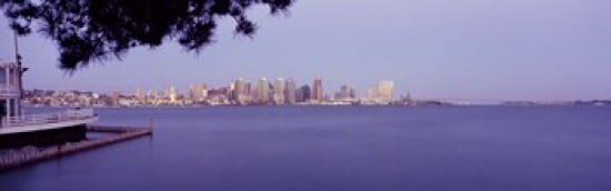 Buildings at the waterfront San Diego California USA Canvas Art - Panoramic Images (36 x 12)