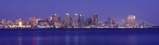 Buildings at the waterfront San Diego California USA Canvas Art - Panoramic Images (40 x 12)