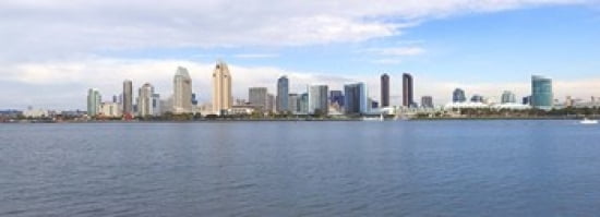 Buildings at the waterfront San Diego San Diego County California USA 2010 Canvas Art - Panoramic Images (36 x 13)