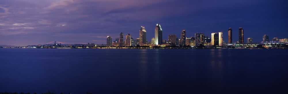 Buildings at the waterfront San Diego San Diego County California USA Canvas Art - Panoramic Images (27 x 9)