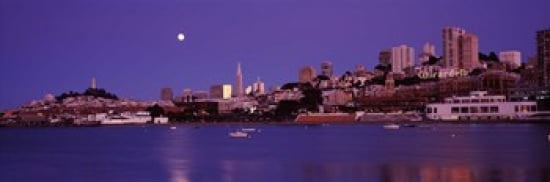 Buildings at the waterfront San Francisco California USA Canvas Art - Panoramic Images (36 x 12)