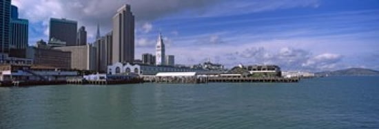 Buildings at the waterfront San Francisco California USA Canvas Art - Panoramic Images (36 x 13)