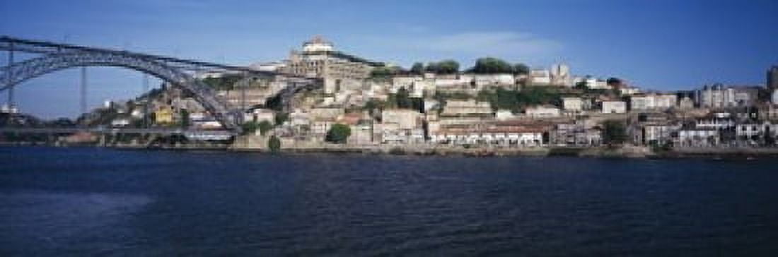 Buildings at the waterfront Serra do Pillar Douro River Porto Portugal Canvas Art - Panoramic Images (18 x 6)