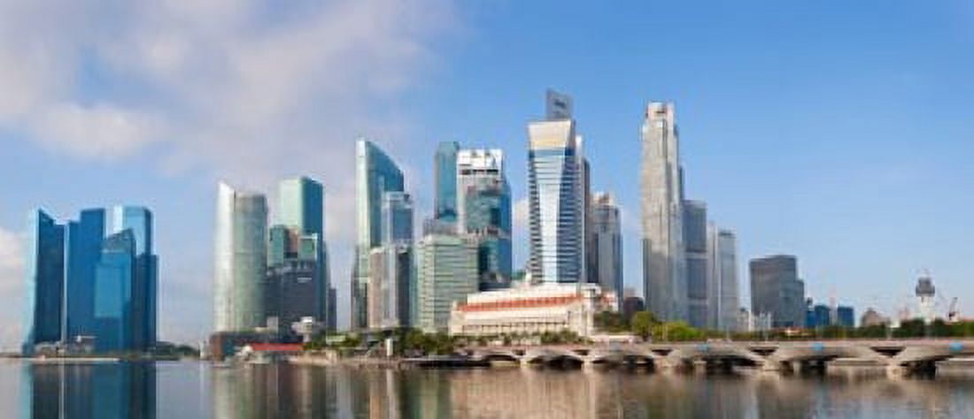 Buildings at the waterfront Singapore City Singapore Canvas Art - Panoramic Images (15 x 6)