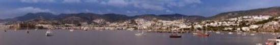 Buildings at the waterfront St Peters Castle Bodrum Mugla Province Aegean Region Turkey Canvas Art - Panoramic Images (44 x 7)