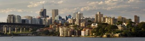 Buildings at the waterfront Sydney Harbor Sydney New South Wales Australia Canvas Art - Panoramic Images (40 x 12)