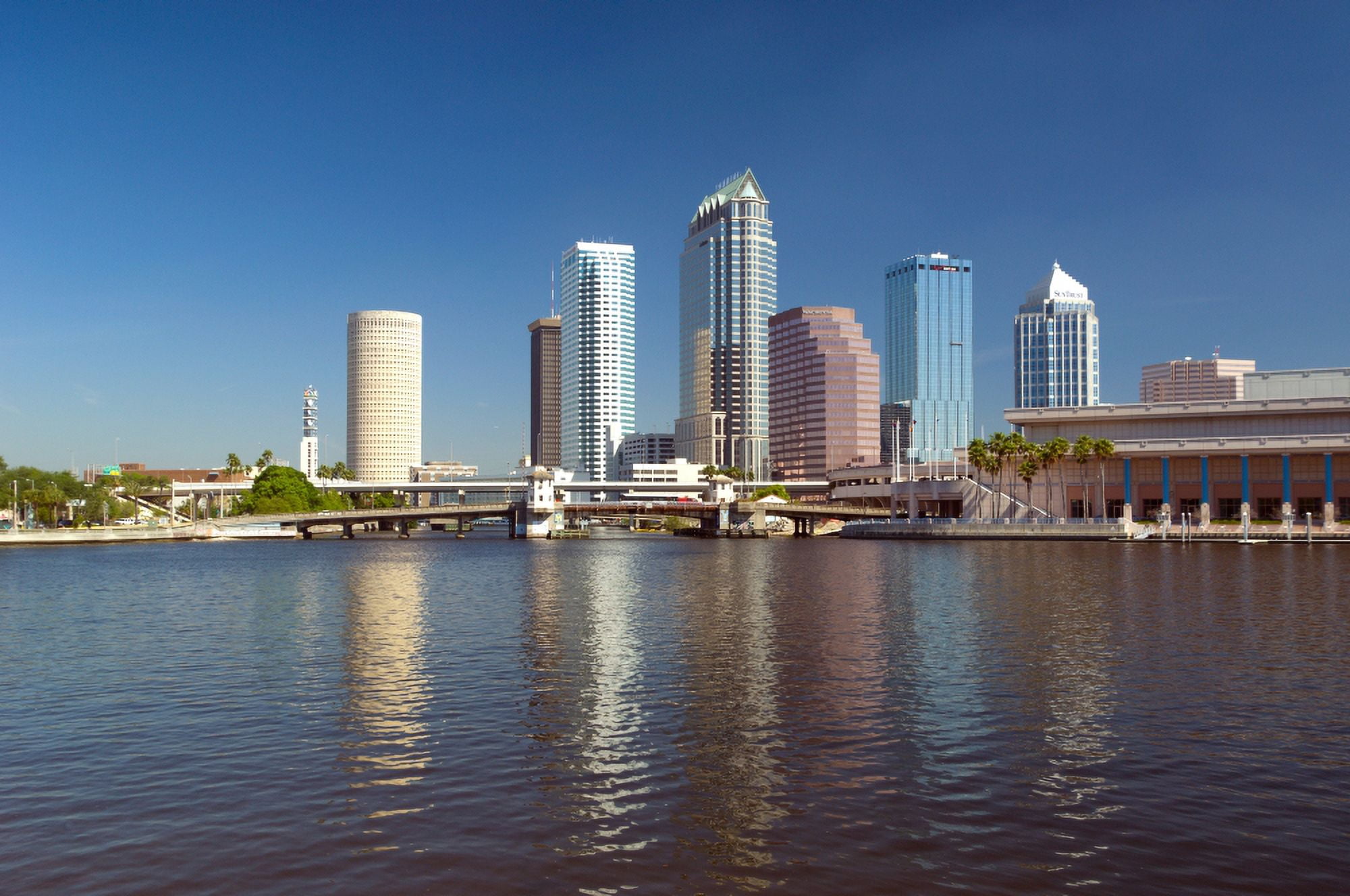 Buildings at the waterfront Tampa Hillsborough County Florida USA Canvas Art - Panoramic Images (9 x 27)