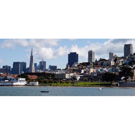 Buildings at the waterfront, Transamerica Pyramid, Pacific Heights, San Francisco, California, USA 2011 Poster Print (15 x 6)