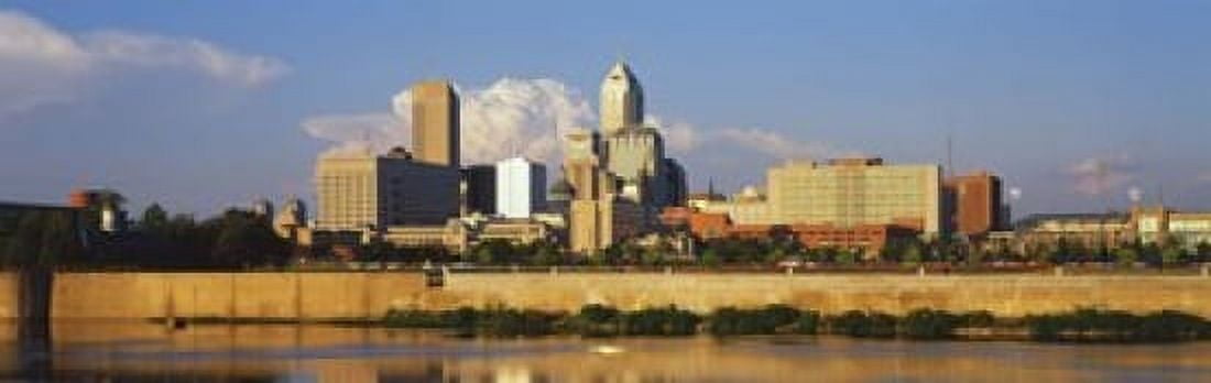 Buildings at the waterfront White River Indianapolis Marion County Indiana USA Canvas Art - Panoramic Images (18 x 6)
