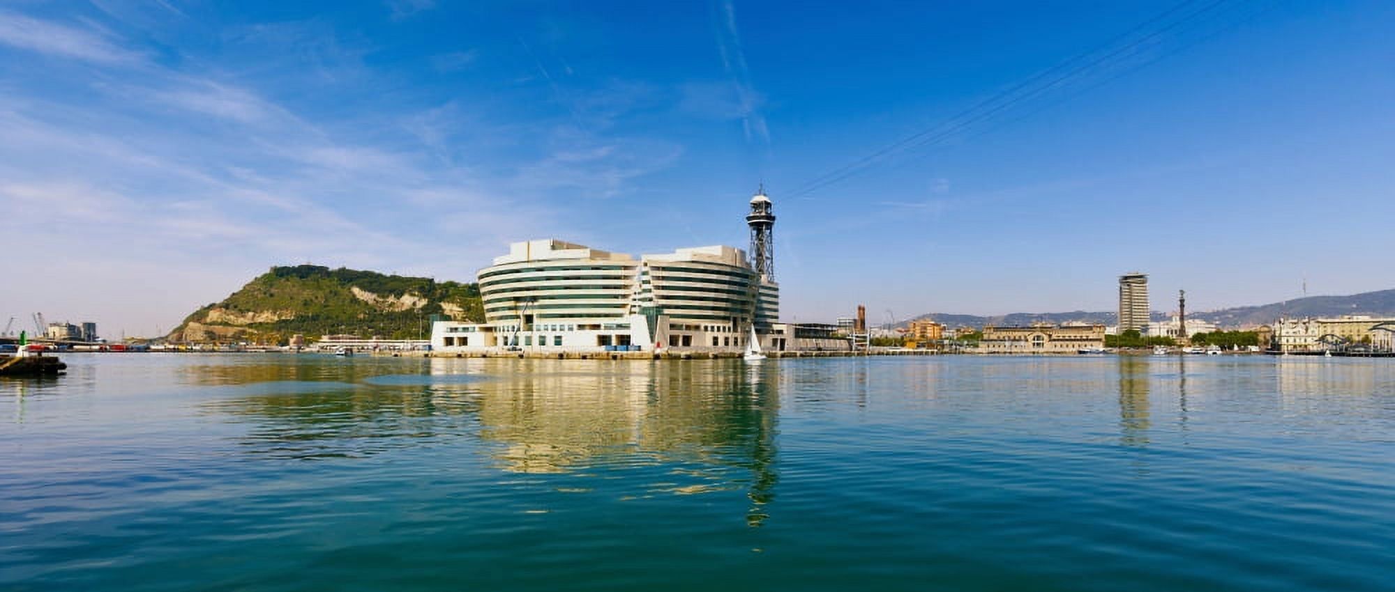 Buildings at waterfront Barcelona Catalonia Spain Canvas Art - Panoramic Images (29 x 12)