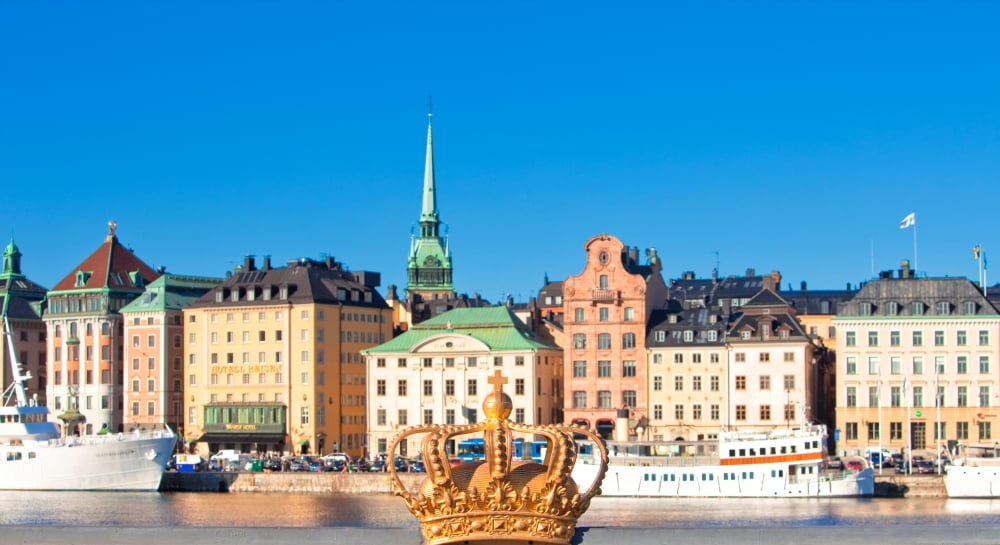 Buildings at waterfront Gamla Stan Stockholm Sweden Canvas Art - Panoramic Images (27 x 9)