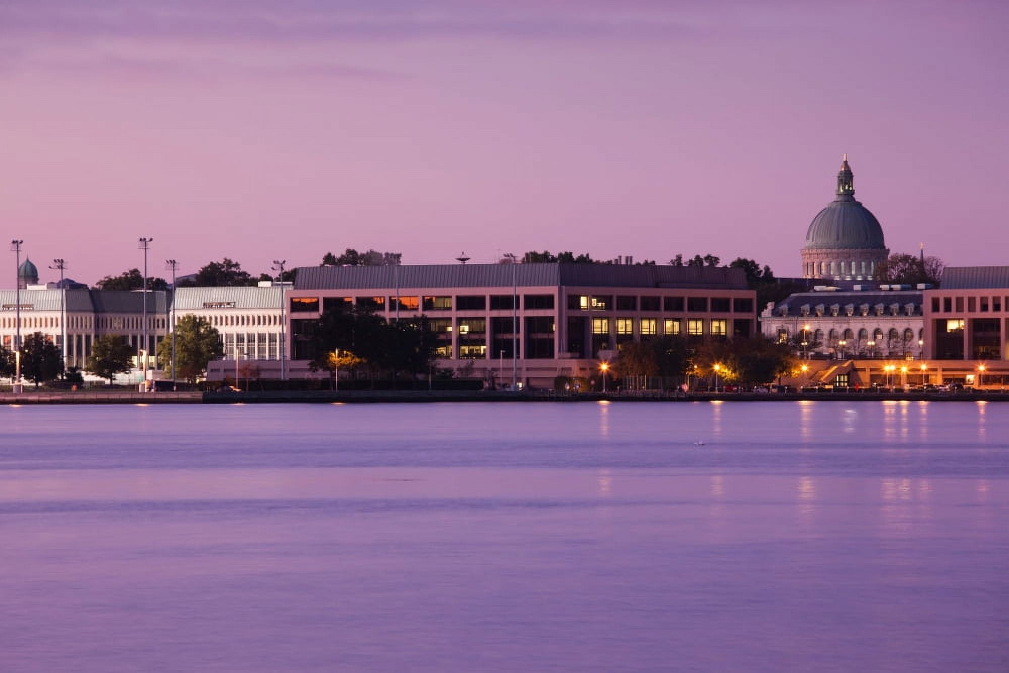 Buildings at waterfront US Naval Academy Severn River Annapolis Maryland USA Canvas Art - Panoramic Images (27 x 9)