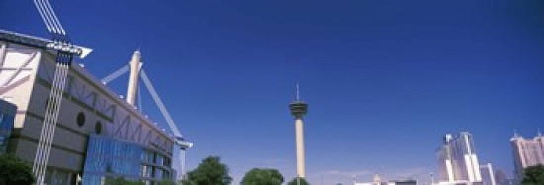 Buildings in a city Alamodome Tower of the Americas San Antonio Marriott Grand Hyatt San Antonio San Antonio Texas USA Canvas Art - Panoramic Images (18 x 7)