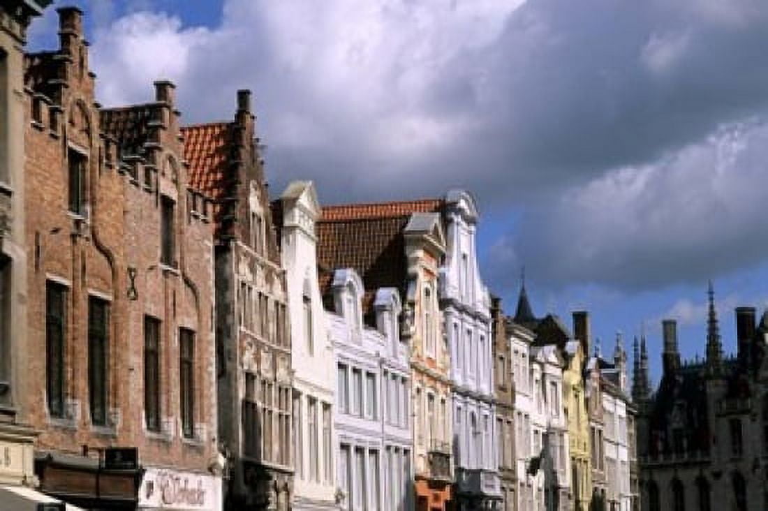 Buildings in Bruges Belgium Canvas Art - Bill Bachmann DanitaDelimont (28 x 19)