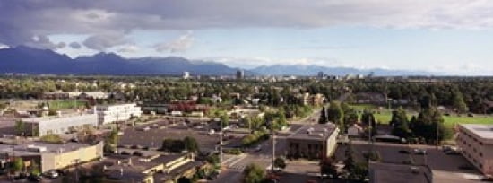 Buildings in a city Anchorage Alaska USA Canvas Art - Panoramic Images (30 x 12)