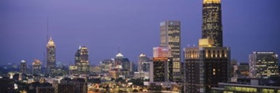 Buildings in a city Atlanta Georgia USA Canvas Art - Panoramic Images (36 x 12)