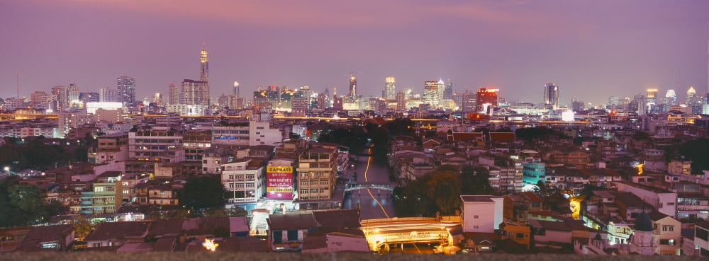 Buildings in a city Bangkok Thailand Canvas Art - Panoramic Images (27 x 9)