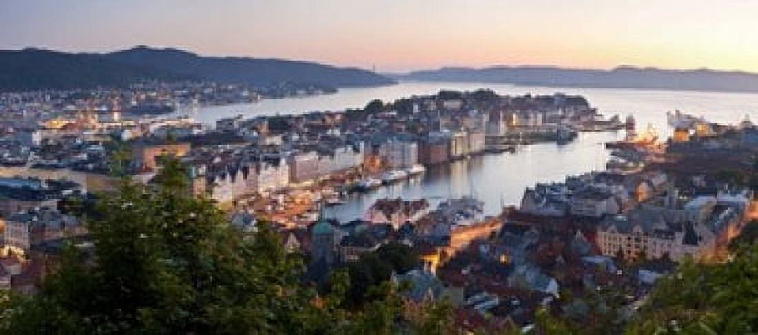Buildings in a city Bergen Hordaland County Norway Canvas Art - Panoramic Images (15 x 7)