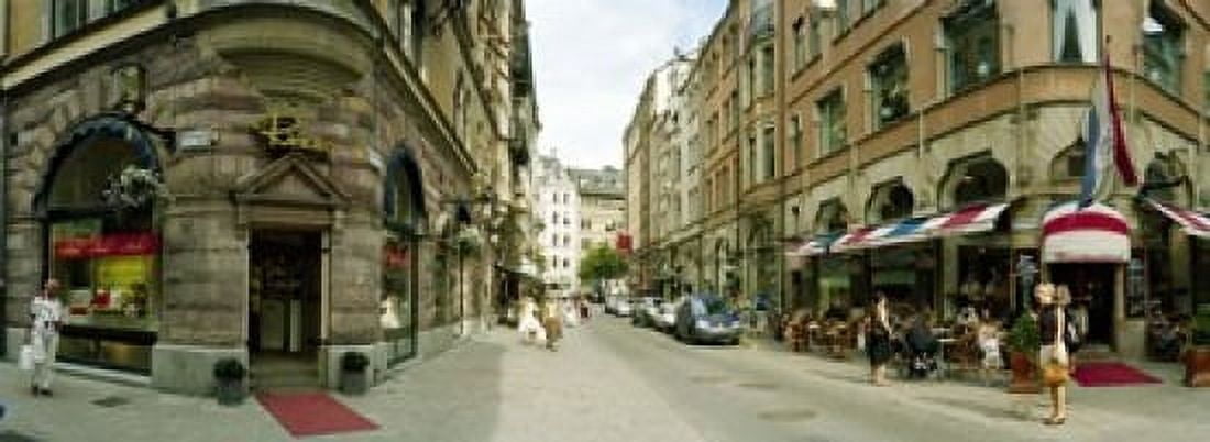 Buildings in a city Biblioteksgatan and Master Samuelsgatan streets Stockholm Sweden Canvas Art - Panoramic Images (18 x 7)
