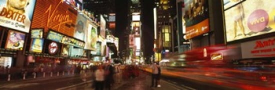 Buildings in a city Broadway Times Square Midtown Manhattan Manhattan New York City New York State USA Canvas Art - Panoramic Images (36 x 12)