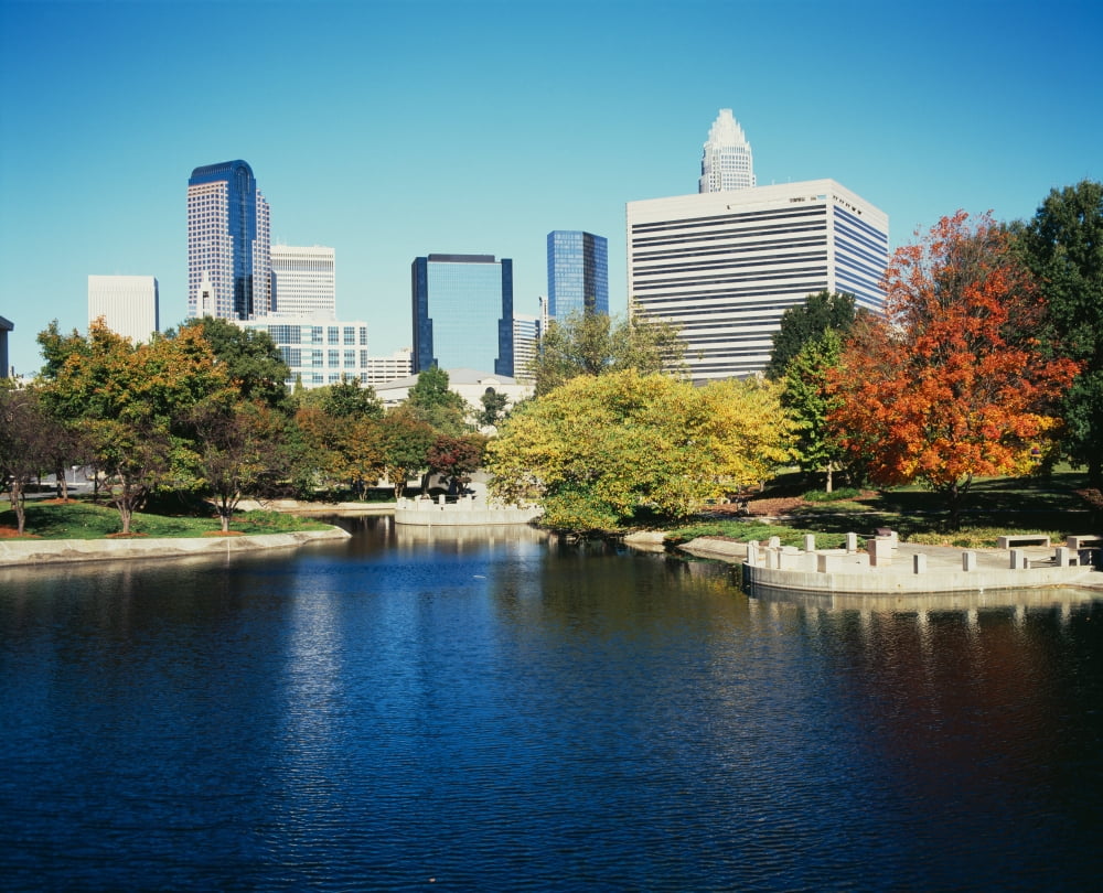 Buildings in a city Charlotte North Carolina USA Canvas Art - Panoramic Images (22 x 27)