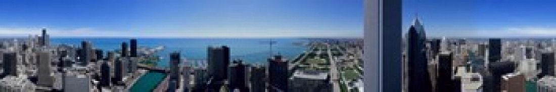 Buildings in a city Chicago River Chicago Cook County Illinois USA Canvas Art - Panoramic Images (44 x 7)