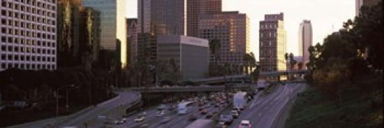 Buildings in a city City of Los Angeles California USA Canvas Art - Panoramic Images (36 x 12)