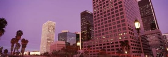 Buildings in a city City of Los Angeles California USA Canvas Art - Panoramic Images (36 x 12)