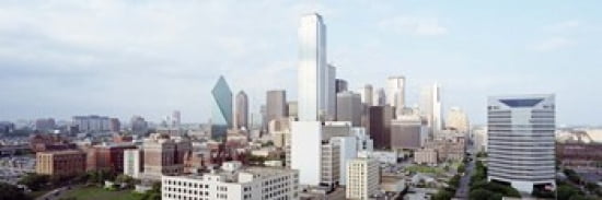 Buildings in a city Dallas Texas USA Canvas Art - Panoramic Images (36 x 12)