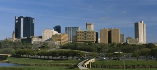 Buildings in a city Fort Worth Texas USA Canvas Art - Panoramic Images (30 x 14)
