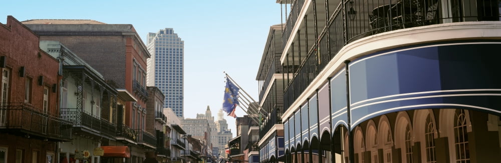 Buildings in a city Four Points By Sheraton Bourbon Street French Quarter New Orleans Louisiana USA Canvas Art - Panoramic Images (36 x 12)
