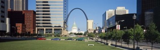 Buildings in a city Gateway Arch Old Courthouse St Louis Missouri USA Canvas Art - Panoramic Images (36 x 12)