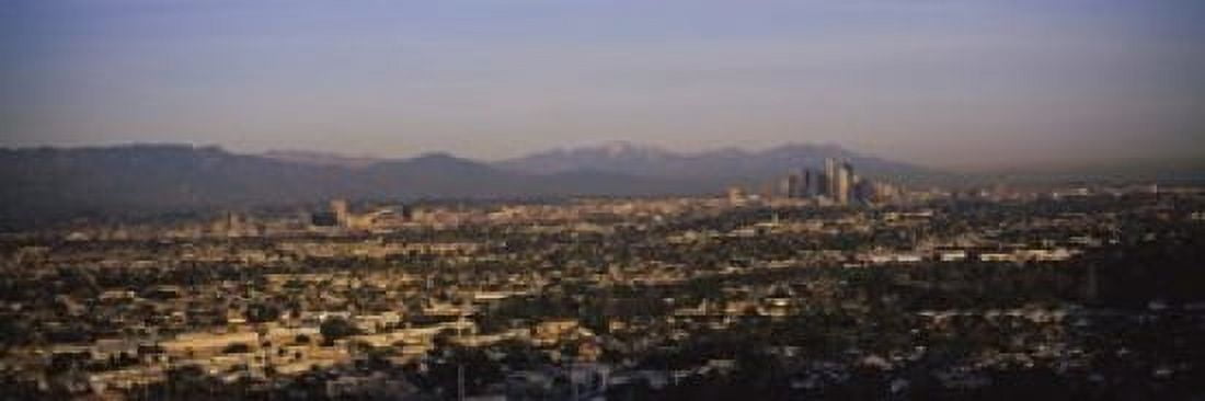 Buildings in a city Hollywood San Gabriel Mountains City Of Los Angeles Los Angeles County California USA Canvas Art - Panoramic Images (18 x 6)