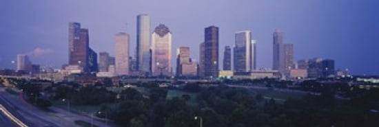 Buildings in a city Houston Texas USA Canvas Art - Panoramic Images (36 x 12)