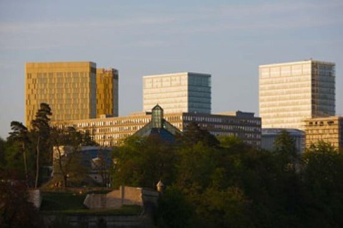 Buildings in a city Kirchberg Plateau Luxembourg City Luxembourg Canvas Art - Panoramic Images (36 x 24)