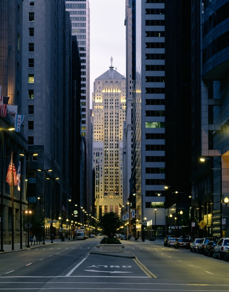 Buildings in a city LaSalle Street Chicago Board Of Trade Chicago Illinois USA Canvas Art - Panoramic Images (36 x 29)