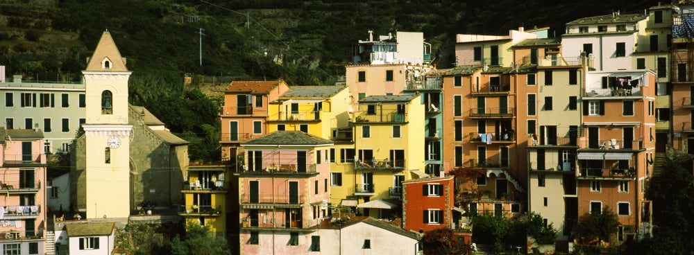 Buildings in a city Manarola Cinque Terre Liguria Italy Canvas Art - Panoramic Images (27 x 9)