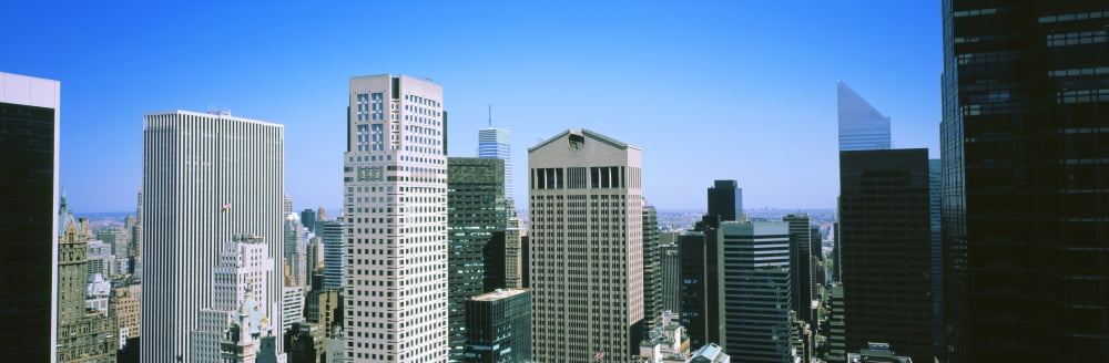 Buildings in a city Midtown Manhattan New York City New York State USA Canvas Art - Panoramic Images (36 x 12)