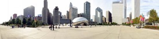 Buildings in a city Millennium Park Chicago Illinois USA Canvas Art - Panoramic Images (40 x 10)