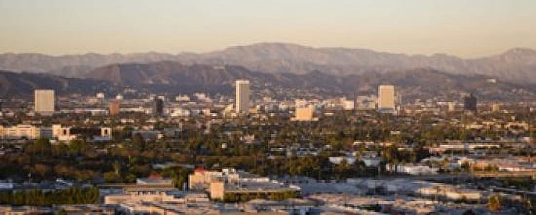 Buildings in a city Miracle Mile Hayden Tract Hollywood Griffith Park Observatory Los Angeles California USA Canvas Art - Panoramic Images (15 x 6)