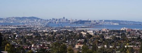 Buildings in a city Oakland San Francisco Bay San Francisco California USA Canvas Art - Panoramic Images (30 x 12)