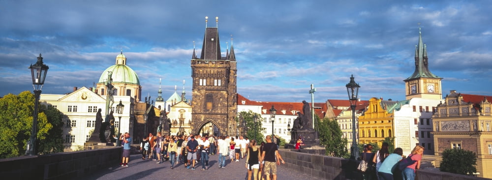 Buildings in a city Prague Czech Republic Canvas Art - Panoramic Images (27 x 9)