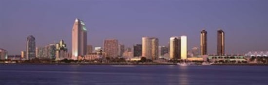 Buildings in a city San Diego California USA Canvas Art - Panoramic Images (36 x 12)