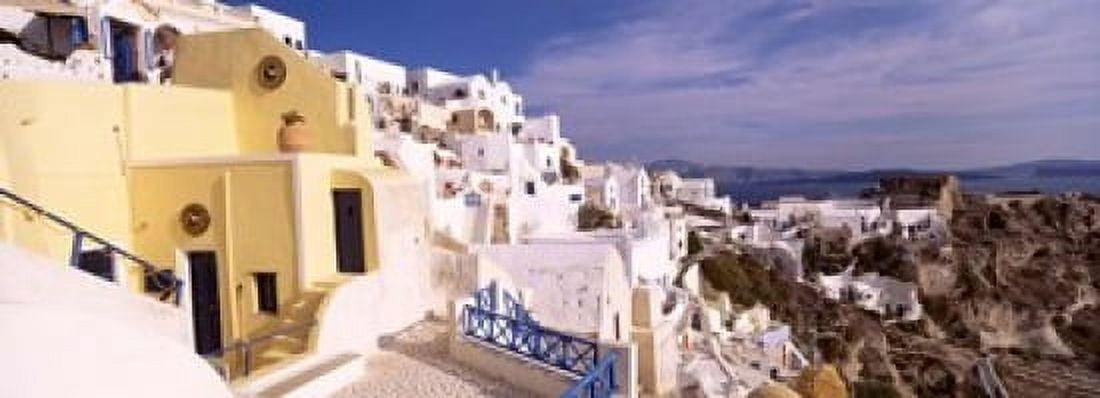 Buildings in a city Santorini Cyclades Islands Greece Canvas Art - Panoramic Images (18 x 7)