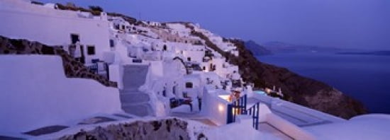 Buildings in a city Santorini Cyclades Islands Greece Canvas Art - Panoramic Images (36 x 13)